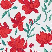 vector seamless hand drawn watercolor flower pattern. beautiful floral background design.