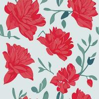 vector seamless hand drawn watercolor flower pattern. beautiful floral background design.