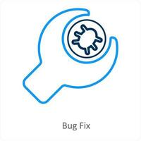 Bug Fix and virus icon concept vector