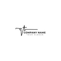 Qt Initial signature logo vector design