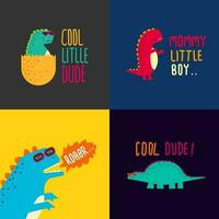 cute dinosaur vector collection for print, greeting card and background wallpaper