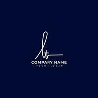 Lt Initial signature logo vector design