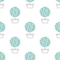 a pattern of a tree in a pot with a dollar sign vector