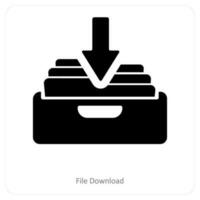 File Download and document icon concept vector