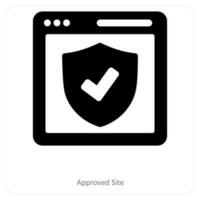 approved site and browser icon concept vector