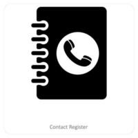 Contact Register and book icon concept vector