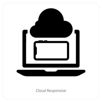Cloud Responsive and computing icon concept vector