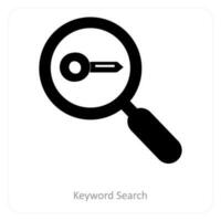 Keyword Search and search icon concept vector