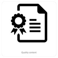 calidad contenido y certificado icono concepto vector