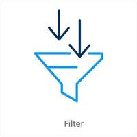 filter and funnel icon concept vector