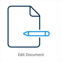 editar documento y archivo icono concepto vector