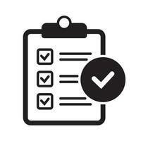 Clipboard with check mark icon isolated on background. Checklist sign symbol for web site and app design. vector