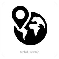 global location and map icon conceopt vector