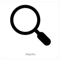 Magnifier and lens icon concept vector