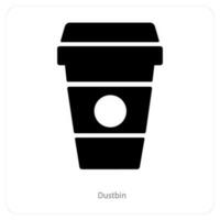 Dustbin and recycle icon concept vector