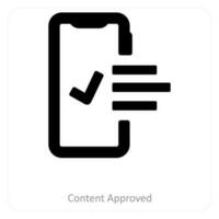 Content Approved and document icon concept vector