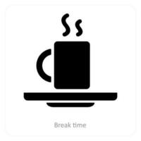 break time and break time icon concept vector