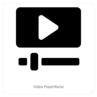 Video Player Name icon concept vector