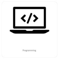 programación y solicitud icono concepto vector