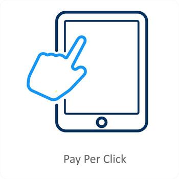Pay Per Click and mobile icon concept vector