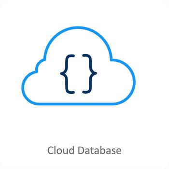 Cloud Database and internet icon concept vector