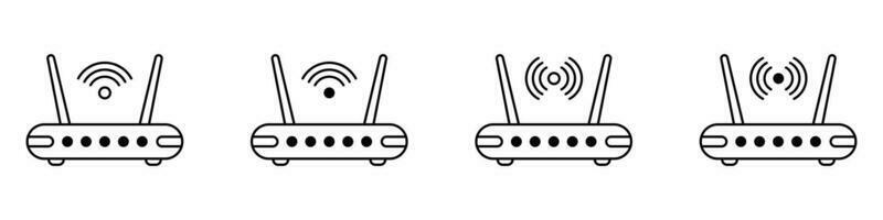 enrutador icono. enrutador relacionado señal línea icono aislado, Wifi enrutador vector