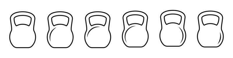 Kettlebell line icon. Weight icon, training equipment flat vector icon for exercise apps and websites.