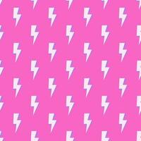 Lightning seamless pattern. Pink background with electric lightning bolts. Thunder vector pattern, wallpaper. Bolt symbol background.