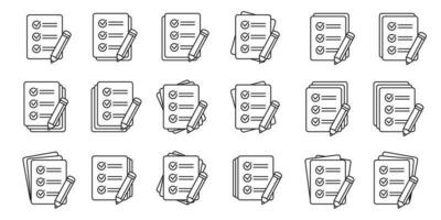 Checklist with pencil icon. Test, questionnaire icon. To do list vector icon for web site and app design.