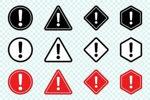 Danger sign flat design. Caution error icon with exclamation mark. vector