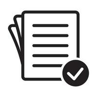 Compliance document icon in flat style. Approved process vector illustration on white isolated background. Checkmark business concept.