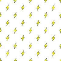 Thunderbolt seamless pattern on a white background. Lightning bolt theme illustration. vector
