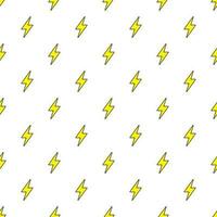 Thunderbolt seamless pattern on a white background. Lightning bolt theme illustration. vector