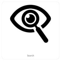 Search and find icon concept vector