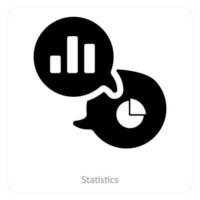 Estadísticas y gráfico icono concepto vector