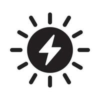Solar energy icon, sun energy icon. Vector illustration isolated on white.