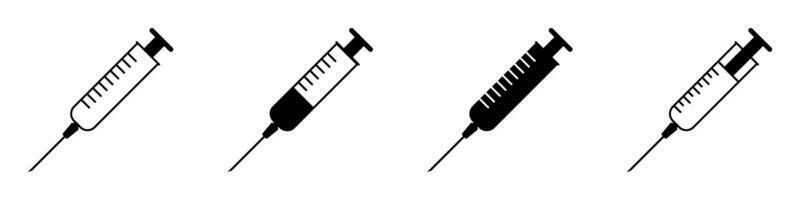 Syringe icon, injection vector icon.