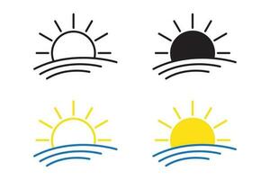 Sunset icon, sunrise icon. Sun, rise symbol. Morning icon. vector