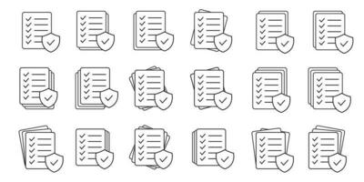 Checklist with mark line icon, report icon on white background. vector