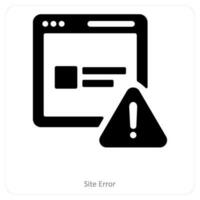 Site Error and network icon concept vector