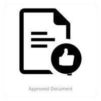 Approved Document and document icon concept vector