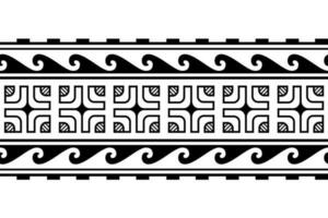 maorí polinesio tatuaje pulsera. tribal manga sin costura modelo vector. samoano frontera tatuaje diseño delantero brazo o pie. brazalete tatuaje tribal. banda tela sin costura ornamento aislado en blanco antecedentes vector