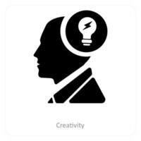 creatividad y cerebro icono concepto vector