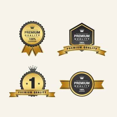 Vector illustration set of quality label sticker. Perfect for label product.