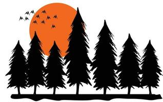 Trees silhouette vector