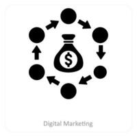Digital marketing and finance icon concept vector