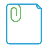 Paperclip with paper Vector Icon