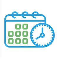 Calendar with clock Vector Icon