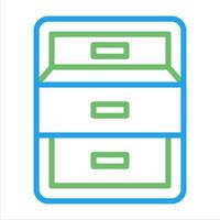 Filing cabinet with open door Vector Icon