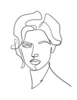 Female Face Continuous Line Drawing. Good for Prints, T-shirt, Banners, Slogan Design Modern Graphics Style vector